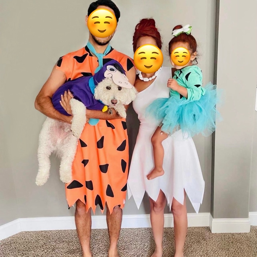 Fred Flintstone Adult Men's Orange and Black Costume